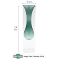 Vaso moderno a doppio strato in vetro verde acqua, altezza 24cm, design minimalista - Stile E (Verde Lago)