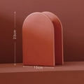 Modern terracotta arched ceramic vase with matte finish and minimalist artistic design - Large Coral Red Arch