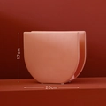 Minimalist coral red ceramic U-shaped vase with matte finish and 20cm width display - Medium Deep Pink U-Shape