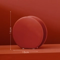 Minimalist red matte ceramic vase with 14cm height and 15cm width for home decor - Small Red Round