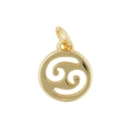 Golden Cancer zodiac sign pendant with hollow design for DIY necklace making - Cancer 1 (Pendant Only (Without Chain)) / Gold