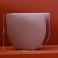 Vase moderne en céramique rose poudré en forme de U décor nordique hauteur 17 cm - Forme en U Violette Moyenne