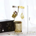 Goldener Karussell-Kerzenhalter mit Mond, Katze, Glasbecher und stilvoller Geschenkbox - Mondkatze Stil (M) / Gold