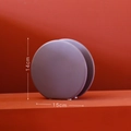 Vase en céramique Morandi lavande mat avec forme ronde plate mesurant 15x14cm - Petit Rond Bleu-Violet