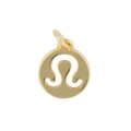 Golden round Leo zodiac pendant charm for DIY jewelry necklaces and bracelets - Leo 1 (Pendant Only (Without Chain)) / Gold