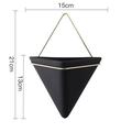 Vaso da parete triangolare nero opaco con elegante cornice dorata e misure - Medio Triangolo Vaso Nero Rack Oro