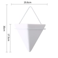 White geometric wall planter with triangular metal hanger for modern Nordic home decor - Large Triangle White Pot White Rack