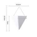 White geometric hanging planter in inverted triangle shape for Nordic wall decor - Small Triangle White Pot White Rack