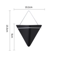 Modern black ceramic wall planter with white metal frame dimensions 15.5cm height - Small Triangle Black Pot White Rack