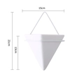 White geometric wall planter with metal hook, modern minimalist home decor, 15x21cm - Medium Triangle White Pot White Rack