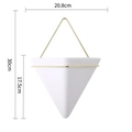 Vaso da parete nordico in ceramica bianca con cornice dorata, dimensioni 30x20,8 cm - Grande Triangolo Vaso Bianco Rack Oro