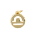 Golden Libra zodiac coin pendant with cutout design for DIY jewelry and necklaces - Libra 1 (Pendant Only (Without Chain)) / Gold