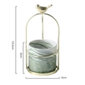 Nordischer Keramik-Blumentopf mit Marmormuster, goldenem Vogelständer und Maßen - M / Vogelständer + Grüner Marmorkeramik / Grüner Marmor