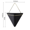 Vaso da parete geometrico nero moderno con cornice in metallo dorato e dimensioni - Piccolo Triangolo Vaso Nero Rack Oro