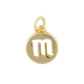 Golden round pendant with cutout letter m for DIY necklaces and bracelets - Scorpio 1 (Pendant Only (Without Chain)) / Gold