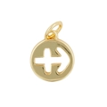 Golden Sagittarius zodiac pendant with hollow round design for DIY jewelry making - Sagittarius 1 (Pendant Only (Without Chain)) / Gold