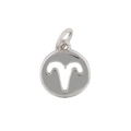Polished silver Aries zodiac pendant charm with cutout symbol for jewelry making - Aries 2 (Pendant Only (Without Chain)) / Silver