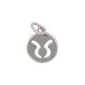 Silver hollow round Taurus zodiac pendant charm for DIY necklaces and bracelets - Taurus 2 (Pendant Only (Without Chain)) / Silver
