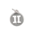 DIY Gemini zodiac sign silver round pendant charm with Roman numeral II cutout design - Gemini 2 (Pendant Only (Without Chain)) / Silver