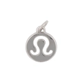 Silver Leo zodiac coin pendant with cutout design for DIY jewelry necklaces - Leo 2 (Pendant Only (Without Chain)) / Silver