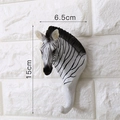Patère murale tête de zèbre à rayures noires et blanches, crochet en résine 15x6.5cm - Crochet en Forme de Zèbre
