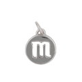 Minimalist silver zodiac charm with cut-out letter m for DIY jewelry making necklaces - Scorpio 2 (Pendant Only (Without Chain)) / Silver