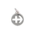Silver hollow round Sagittarius zodiac charm pendant for DIY necklaces and bracelets - Sagittarius 2 (Pendant Only (Without Chain)) / Silver
