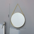 Specchio da trucco rotondo dorato nordico con catena per bagno decorativo 25,5cm - Oro