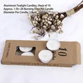 Pack of 10 white tea light candles in aluminum shells with 1.5 to 2 hours burning time - Tea Lights (Burning Time 1.5-2h) / 10 Pieces Pack