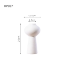 White ceramic vase with spiral texture, modern minimalist decor piece, 25cm height - White Ribbed Funnel Base Vase (HP007)