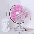 Pink transparent desk globe with silver tripod stand, 30cm height home decor piece - Globe - Pink