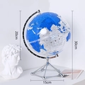 Modern transparent blue globe with silver tripod stand for desktop office decor - Transparent Globe - Blue