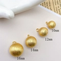 Golden brushed hollow copper beads in 10mm to 16mm sizes for DIY jewelry making - 10mm / Gold