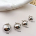 Brushed hollow copper ball pendants in silver finish, available from 10mm to 16mm sizes - 10mm / Silver