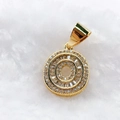 Vergoldeter Buchstabe O Anhänger mit Zirkonia-Steinen im Hip-Hop-Stil für Damen und Herren - Nur Anhänger (Ohne Kette) / Gold O