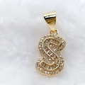 Vergoldeter Buchstabe S Anhänger mit Zirkonia Steinen im eleganten Iced-Out Design - Nur Anhänger (Ohne Kette) / Gold S