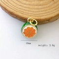 Detail of a 10mm orange fruit pendant with 3.6g weight showing enamel texture - 10mm Orange Slice (Model #6)
