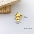 Detail view of gold-plated tiger charm with 16mm x 12mm size and weight specifications - Cartoon Tiger Shape