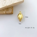 Detailed size view of a 18mm gold plated teardrop charm for jewelry making - Water Drop Petal Style