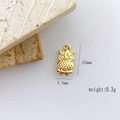 Macro detail of a 15mm golden owl charm pendant with precise measurements and 0.3g weight - Owl Shape