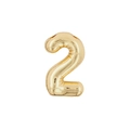 Pendentif doré chiffre 2 style ballon 3D poli pour la création de bijoux DIY - Pendentif Uniquement (Sans Chaîne) / 2