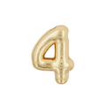 Pendentif doré chiffre 4 style ballon 3D avec finition métallique pour collier - Pendentif Uniquement (Sans Chaîne) / 4