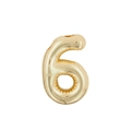 Pendentif chiffre 6 en finition dorée avec éclat métallique pour colliers - Pendentif Uniquement (Sans Chaîne) / 6