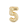 Pendentif doré poli chiffre 5 ballon 3D pour colliers DIY au style minimaliste - Pendentif Uniquement (Sans Chaîne) / 5