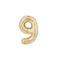 Pendentif doré numéro 9 style ballon gonflable avec finition métallique polie - Pendentif Uniquement (Sans Chaîne) / 9