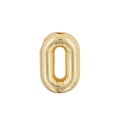 Pendentif doré chiffre zéro style ballon avec une texture brillante réaliste - Pendentif Uniquement (Sans Chaîne)