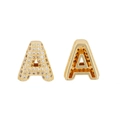 Pave zircon letter A pendant in gold finish for DIY jewelry necklaces and bracelets - Inlaid And Polished (A) / Letter A