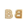 Golden 3D letter B pendant with micro-pave cubic zirconia crystals for necklaces - Inlaid Hollow (B) / Letter B