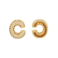 Sparkling gold plated letter C pendant with micro-paved cubic zirconia gemstones - Full Inlaid Two-Color Zirconia (C) / Letter C
