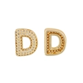 Sparkling gold-plated letter D pendant with micro-paved cubic zirconia for DIY necklaces - Gold Inlaid (D) / Letter D
